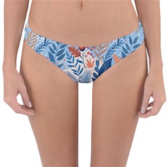 Berries Foliage Seasons Branches Seamless Background Nature Reversible Hipster Bikini Bottoms by Maspions