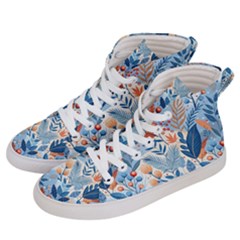 Berries Foliage Seasons Branches Seamless Background Nature Men s Hi-top Skate Sneakers