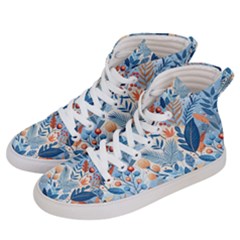 Berries Foliage Seasons Branches Seamless Background Nature Women s Hi-top Skate Sneakers