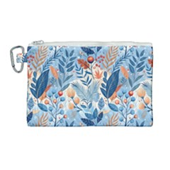 Berries Foliage Seasons Branches Seamless Background Nature Canvas Cosmetic Bag (large)