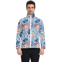 Berries Foliage Seasons Branches Seamless Background Nature Men s Bomber Jacket