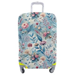 Floral Background Wallpaper Flowers Bouquet Leaves Herbarium Seamless Flora Bloom Luggage Cover (medium) by Maspions