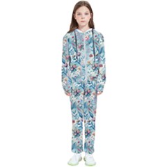 Floral Background Wallpaper Flowers Bouquet Leaves Herbarium Seamless Flora Bloom Kids  Tracksuit