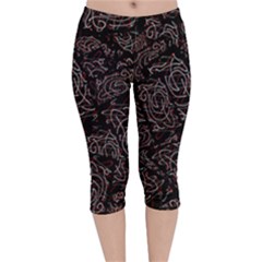 Fusionvibrance Abstract Design Velvet Capri Leggings  by dflcprintsclothing