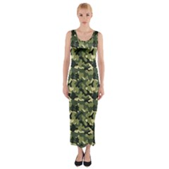 Camouflage Pattern Fitted Maxi Dress