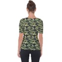 Camouflage pattern Shoulder Cut Out Short Sleeve Top View2