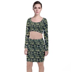 Camouflage Pattern Top And Skirt Sets