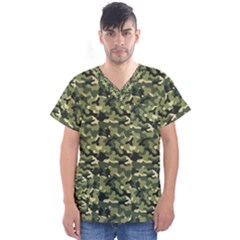 Camouflage Pattern Men s V-neck Scrub Top