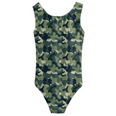 Camouflage Pattern Kids  Cut-out Back One Piece Swimsuit by goljakoff