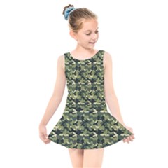 Camouflage Pattern Kids  Skater Dress Swimsuit by goljakoff