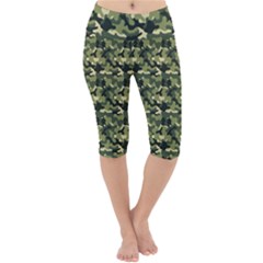 Camouflage Pattern Lightweight Velour Cropped Yoga Leggings