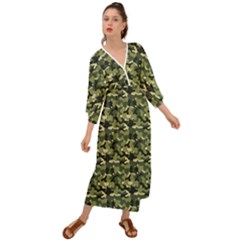 Camouflage Pattern Grecian Style  Maxi Dress