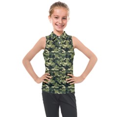 Camouflage Pattern Kids  Sleeveless Polo T-shirt