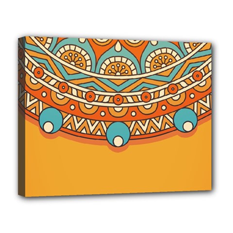 Mandala Orange Canvas 14  X 11  (stretched) by goljakoff