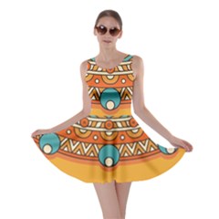 Mandala Orange Skater Dress