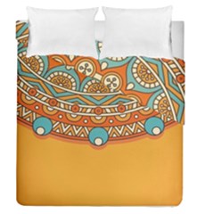 Mandala Orange Duvet Cover Double Side (queen Size) by goljakoff