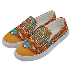 Mandala Orange Men s Canvas Slip Ons