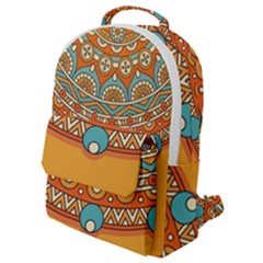 Mandala Orange Flap Pocket Backpack (small)