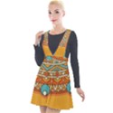 Mandala orange Plunge Pinafore Velour Dress View1