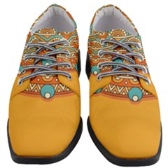 Mandala Orange Women Heeled Oxford Shoes by goljakoff