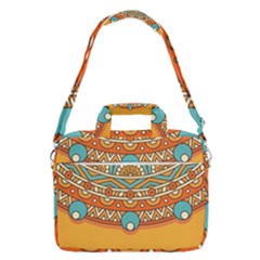 Mandala Orange Macbook Pro 15  Shoulder Laptop Bag by goljakoff