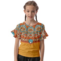 Mandala Orange Kids  Cut Out Flutter Sleeves