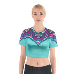 Mandala Blue Cotton Crop Top by goljakoff