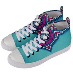 Mandala Blue Women s Mid-top Canvas Sneakers by goljakoff
