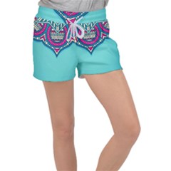 Mandala Blue Women s Velour Lounge Shorts by goljakoff