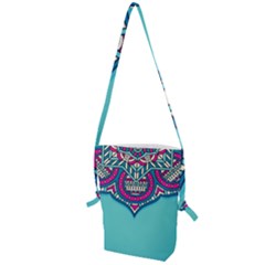 Mandala Blue Folding Shoulder Bag