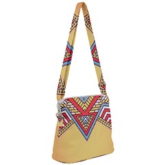 Mandala Sun Zipper Messenger Bag by goljakoff