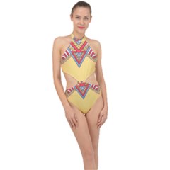 Mandala Sun Halter Side Cut Swimsuit by goljakoff