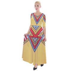 Mandala Sun Half Sleeves Maxi Dress