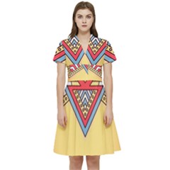 Mandala Sun Short Sleeve Waist Detail Dress