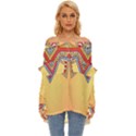 Mandala sun Off Shoulder Chiffon Pocket Shirt View1