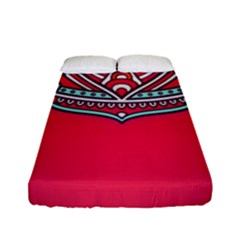 Mandala Red Fitted Sheet (full/ Double Size) by goljakoff