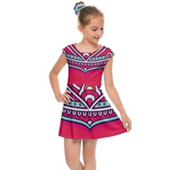 Mandala Red Kids  Cap Sleeve Dress