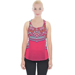 Mandala Red Piece Up Tank Top