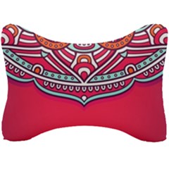 Mandala Red Seat Head Rest Cushion by goljakoff