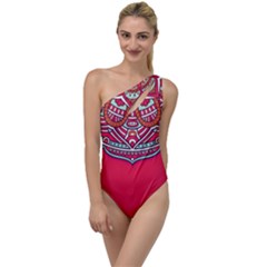 Mandala Red To One Side Swimsuit