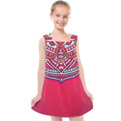 Mandala Red Kids  Cross Back Dress