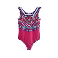 Mandala Red Kids  Frill Swimsuit by goljakoff