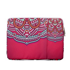 Mandala Red 13  Vertical Laptop Sleeve Case With Pocket