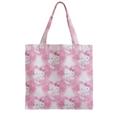 Hello Kitty Pattern, Hello Kitty, Child, White, Cat, Pink, Animal Zipper Grocery Tote Bag by nateshop