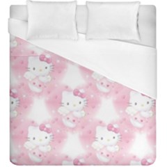 Hello Kitty Pattern, Hello Kitty, Child, White, Cat, Pink, Animal Duvet Cover (king Size)