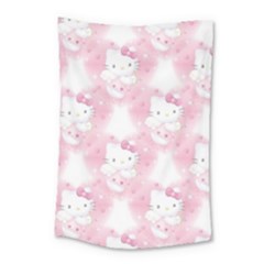 Hello Kitty Pattern, Hello Kitty, Child, White, Cat, Pink, Animal Small Tapestry by nateshop