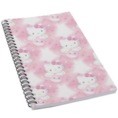 Hello Kitty Pattern, Hello Kitty, Child, White, Cat, Pink, Animal 5 5  X 8 5  Notebook by nateshop