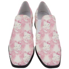 Hello Kitty Pattern, Hello Kitty, Child, White, Cat, Pink, Animal Women Slip On Heel Loafers