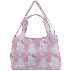 Hello Kitty Pattern, Hello Kitty, Child, White, Cat, Pink, Animal Double Compartment Shoulder Bag by nateshop