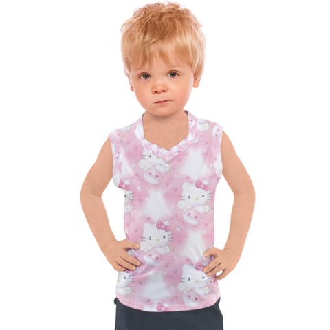 Hello Kitty Pattern, Hello Kitty, Child, White, Cat, Pink, Animal Kids  Sport Tank Top by nateshop